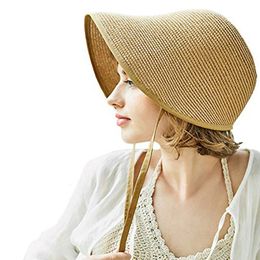 FS Fashion Straw Regency Bonnets Hats For Women Party Sun Hats Bow Beach Cap Big Wide Brim Cloche Hat Fedora Chapeau Femme 240412