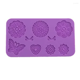 Baking Moulds 1pc Bakeware Sugarcraft Butterfly Flower Cake Border Lace Mould Silicone Mat Kitchen Pattern Decorating