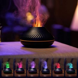 Humidifiers Capacity Aromatherapy Ultrasonic Simulated Flame Ultrasonic Technology Aromatherapy Difuser Humidifier Essential Oil Diffuse