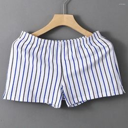 Underpants Men Elastic Shorts Breathable Vertical Striped Men's Casual With Waistband For Loose Fit Comfortable Underwear