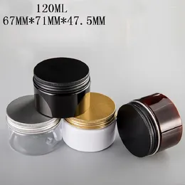 Storage Bottles 120G 120ML Cosmetic Container Cream Empty PET Jar With Aluminium Lid Tooth Powder Box Facial Mask Packing Dia.71mm