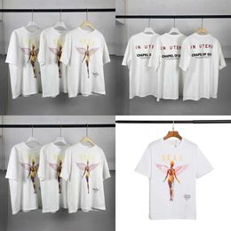 Top Quality FOG Womens Mens T-Shirts Angel Print Tees Band Loose Designer Styles Streetwear Short Sleeve Crew Neck Top sm