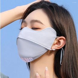 Scarves Summer Sunscreen Silk Mask Breathable Thin Sun UV Protection Eye Face Cover Solid Colour Outdoor Shield