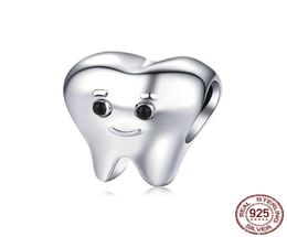 12 Genuine 925 Sterling Silver Lovely Tooth Metal Charm Bead for Bracelet Bijoux Cute Baby Dentist DIY Accessory Girl Birthd64876641591574