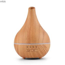 Humidifiers High Quality Aromatherapy Oil Diffuser Wood Grain Remote Control Ultrasonic Air Humidifier with 7 Colour Lights