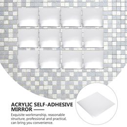 25pcs Acrylic Mirrors Self Adhesive Mirror Tiles Home Gym Door Wall Decoration