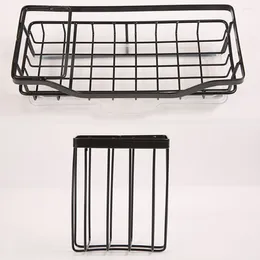 Kitchen Storage With Removable Drip Tray Sponge Holder Stainless Steel Black Sink Easy To Clean Multifunctional Rack