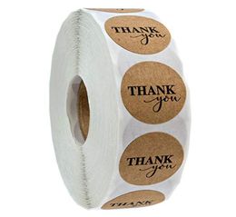 500pcs roll natural kraft paper round sticker thank you for supporting my small business stationery sticker3618140