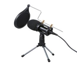 Wired Condenser Microphone o 35mm Studio Mic Vocal Recording KTV Karaoke Mic with Stand for PC Phone video conferencing3744945