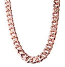 15mm Customization Length Trendy Mens Chain Rose Gold Colour Stainless Steel Necklace For Men Curb Cuban Link Hip Hop Jewellery Chain8520676