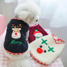 Dog Apparel Soft Vest Coat Christmas Clothes Fleece Warm Jacket Retro Puppy Cat For Small Dogs Yorkie Maltese Pug