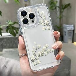 Phone Case For Huawei P30 Pro Cases Honor 50 70 60 X9 SE Mate 60 Pro Nova 10 8 9 P40 P50 V40 X10 X20 X30 Silicone Flower Covers