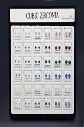 Mens Womens Stud Earrings Fashion Colorful Simulated Diamond Earring High Quality Hip Hop Jewelry 36pairSet2012084