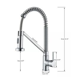 Senlesen Black Kitchen Faucet Pull Out Spray Hot and Cold Mixer Tap Brass Single Hole Handle Swivel 360 Degree Torneira