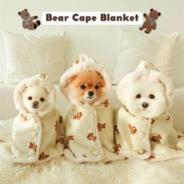 Dog Apparel INS Winter Warm Scarf Bear White Clock Pet Mantle Cover Blanket Sleeping Coat Hoodie Year Gifts