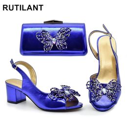 Arrival Italian Shoes and Bags Matching Set Decorated with Butterfly Women S Shoes Nigeria Fashion Wedding Shoes Bride 240402