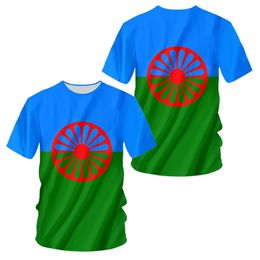 Gypsy Flag Graphic T Shirts Vintage Romani 3D Printed T Shirt For Men Clothes Boy Sports Jersey Streetwear Kid Tee Short Sleeve