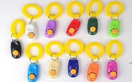 Dog Button Clicker Pet Sound Trainer with Wrist Band Aid Guide Pet Click Training Tool Dogs Supplies 11 Colors 100pcs DAU1043634756