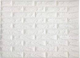 3D Brick Wall Sticker Self Adhesive Wall Tiles Peel to Stick Wall Decorative Panels for Living Room Bedroom White Colour 3D Wallpap9349052