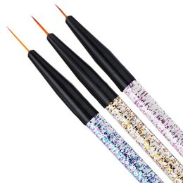 1~10PCS Acrylic Nail Brush French Stripe Nail Art Liner Brush Set 3D UV Gel Painting Drawing Pen Manicure Accessories Tools