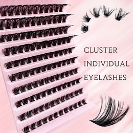 Individual DIY Cluster Lashes 120 Pcs Cross Style Self Adhesive Mix Length Eyelashes Natural Long Soft Fluffy Mink Cils Make Up