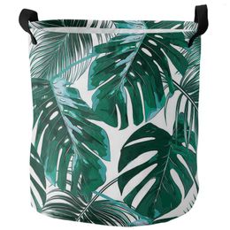 Laundry Bags Green Tropical Jungle Plant Palm Leaves Dirty Basket Foldable Home Organizer Clothing Kids Toy Storage