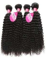 Brazilian Peruvian Malaysian Hair Natural Curly Human Jerry Curl Hair Weaves 4 Bundles Unprocessed Vrigin Hair Extensions For Blac2453644