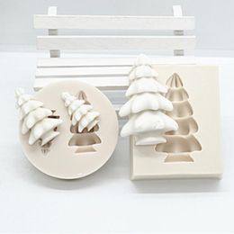 Baking Moulds 2pc 3D Christmas Tree Silicone Resin Fondant Molds For DIY Pastry Cup Cake Plaster Decoration Tools Kitchen M003