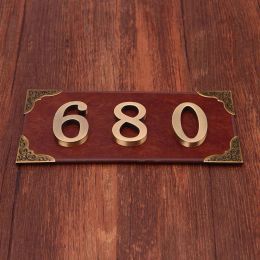 3D Numeral Door Plaque Adhesive House Number Sticker Door Plate Sign Digits Gate Plate Outdoor Hotel Room Number Tag