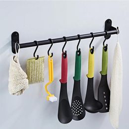 Kitchen Storage Hardware Organiser Modern Hanger Punched Wall Mounted Utensil Aluminium Pan Rack Holder Bar Pot Cabinet Shelf