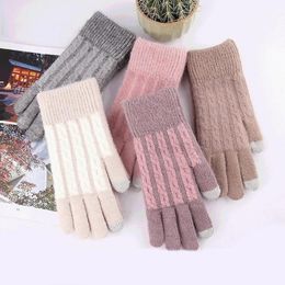 Whole-New Women Winter Keep Warm Touch Screen Thicken Plus Cashmere Knitted Gloves Soft Elasticity Elegant Female Fashion Cycl306j