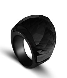 ZMZY Fashion Black Large Rings for Women Wedding Jewellery Big Crystal Stone Ring 316L Stainless Steel Anillos 2107019350633