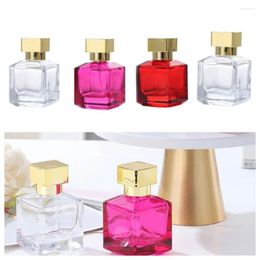 Storage Bottles Refillable Atomizer Square Glass Perfume Bottle High Grade Clear Cosmetic Container Fine Mist 50ml Spray Travel