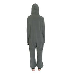 Women Fleece Sleepwear Jumsuits Hooded Pockets Zipper Onesies One Piece Pyjamas Unisex Homewear Long Sleeve Nightwear Pyjamas