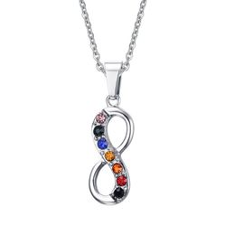 Endless Love 8 Shaped Pendant For Women Men Stainless Steel Infinity Gay Pride Necklace Chain Women Jewellery 6173732