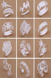 Mixed Orders Top quality 925 sterling silver rings fashion style Christmas party to send his girlfriend wife gifts 24pcslot wjl5377506