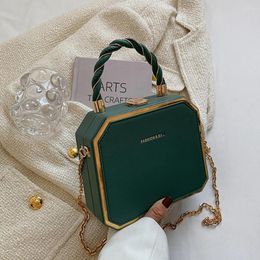 Storage Bags Fashion Square Shoulder For Women Luxury Box Chain Small Crossbody Bag Travel Handbags With Short Woven Handle Brand Purses