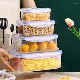 Storage Bottles 4Pcs Plastic Sealing Food Box Vegetable Fresh-Keeping Leakproof Preservation Camping Picnic Containers