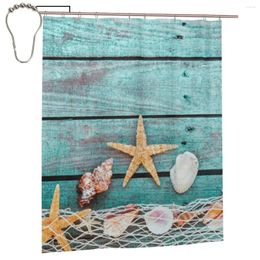 Shower Curtains Pretty Turquoise Blue Nautical Curtain For Bathroon Personalised Bath Set With Iron Hooks Home Decor Gift 60x72in