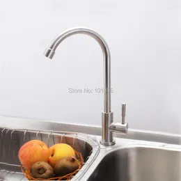 Kitchen Faucets Deck Mounted And Wall Half Inch Thread Stainless Steel Material Cold Water Tap