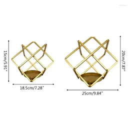 Candle Holders Nordic Style Wrought Iron Geometric Candlestick Crafts Wedding R7RC