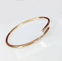 2022 Luxury quality V gold Charm bangle nail thin bracelet with diamond for women wedding Jewellery gift engagement have stamp PS3357859493