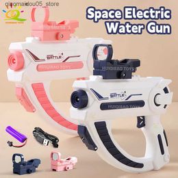 Sand Play Water Fun Space electric automatic water gun storage cannon portable childrens summer beach outdoor fighting fantasy toy Q240413