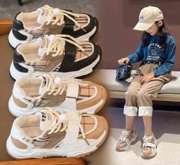 Дети 039S Sports Dad Shoes Осень зимняя зима, новый 2021 Boys039 и Girls039 Корейская мода, соответствующая решетке 2771646