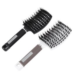 Brushes Boar Bristle Hair BrushCurved And Vented Detangling Hair Brush For Women Long,Thick,Thin Curly Hair Vent Brush Gift Kit,2 pcs