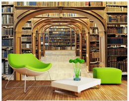 Wallpapers Custom Po Wallpaper 3d Wall Mural Fashion Library Shelves 3 D Background Paintings For Living Room Decoration