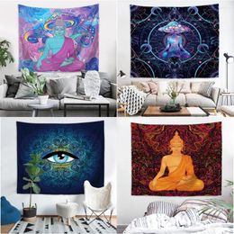 Tapestries Buddha Mandala Pink Tapestry Mushroom MOON Esoterism Spiritual Room Wall Decor Pareo Bedroom Livingroom Decoration