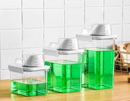 MultiUse Laundry Powder Detergent Dispenser Food Grains Rice Storage Container Pour Spout Measuring Cup Detergent Box 2111309503987