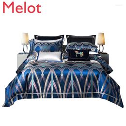 Bedding Sets Zhen Si Ci Xiu Four-Piece Set Bed Sheet Silk Mulberry Yarn-Dyed Real Quilt Cover Luxury