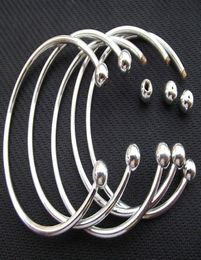 925 Sterling Silver Fill Open Women Cuff Bangle 65MM 70MM Size Fit European Beads Charm Bracelet4702685